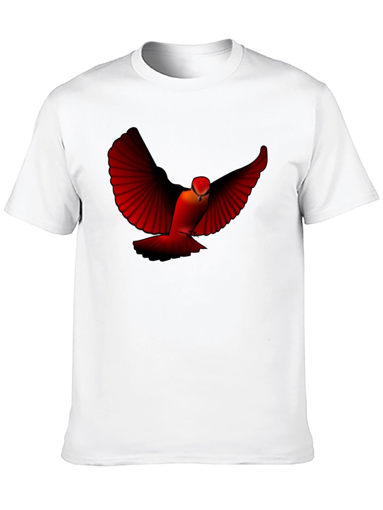 Red Bird Graphic Tee - Black Cotton Blend