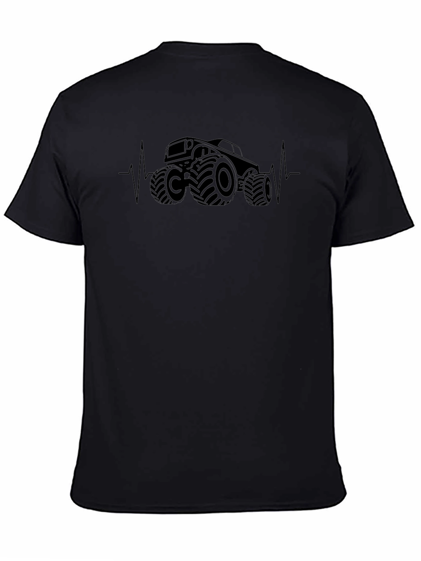Monster Truck Heartbeat T-Shirt - Black