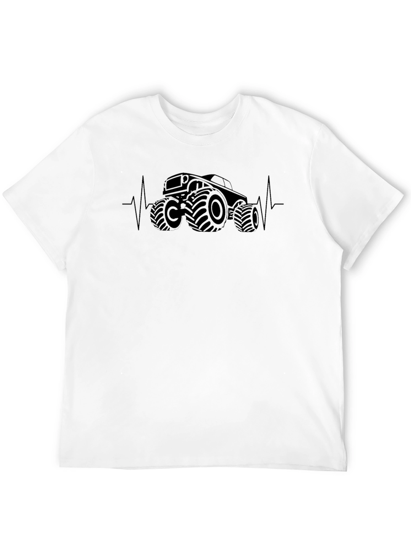 Monster Truck Heartbeat T-Shirt - Black