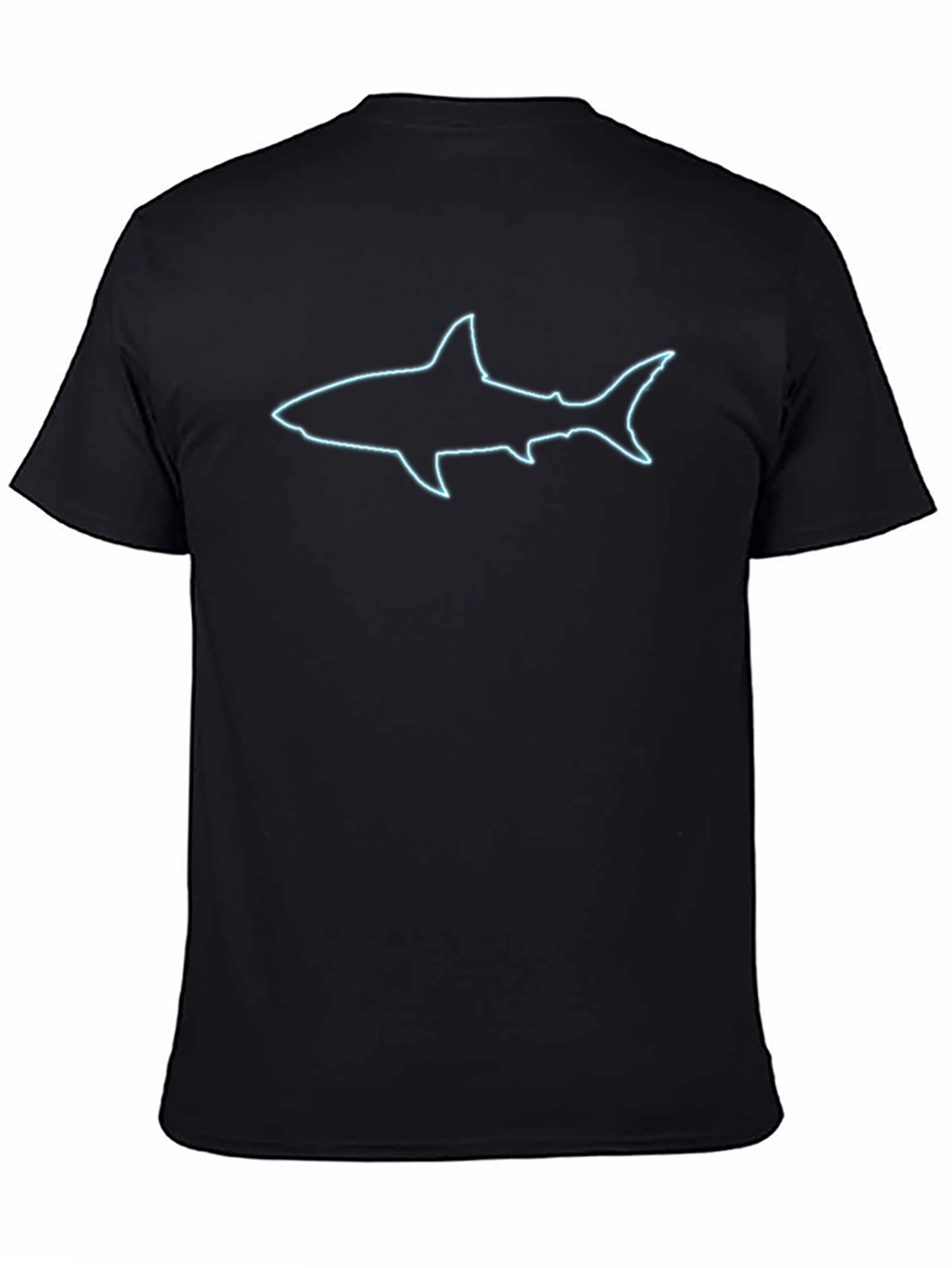 Neon Shark Graphic Black T-Shirt