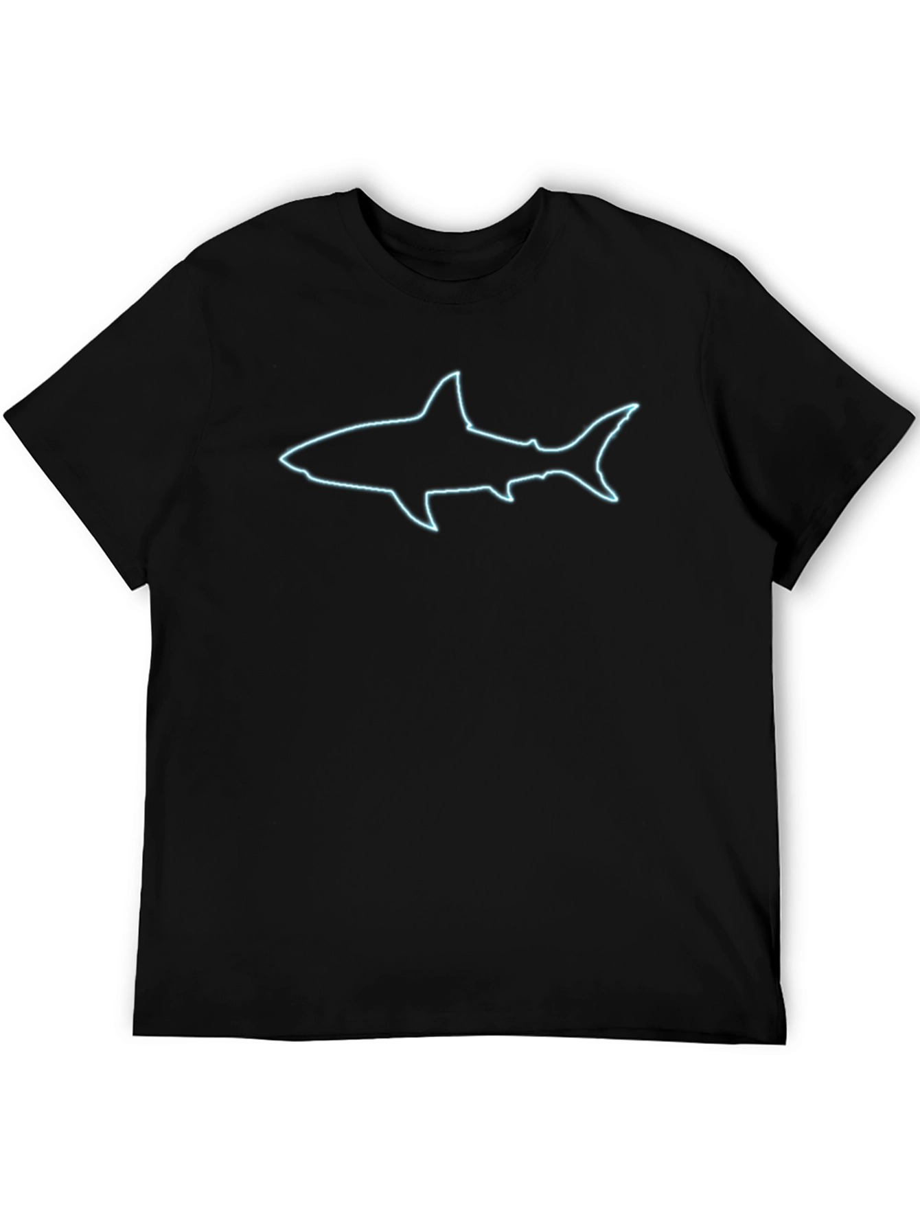 Neon Shark Graphic Black T-Shirt