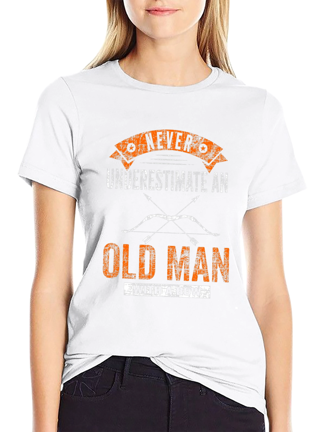 Never Underestimate Old Man With A Bow T-Shirt