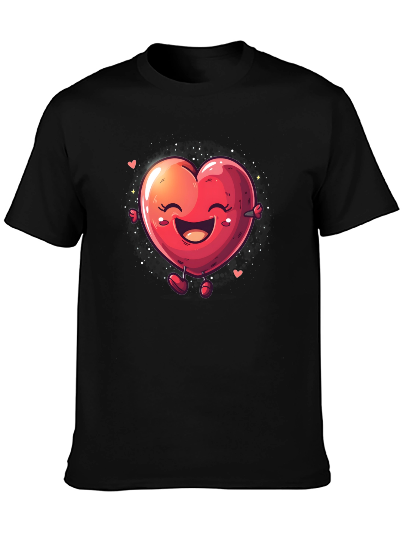 Heart Character Black T-Shirt