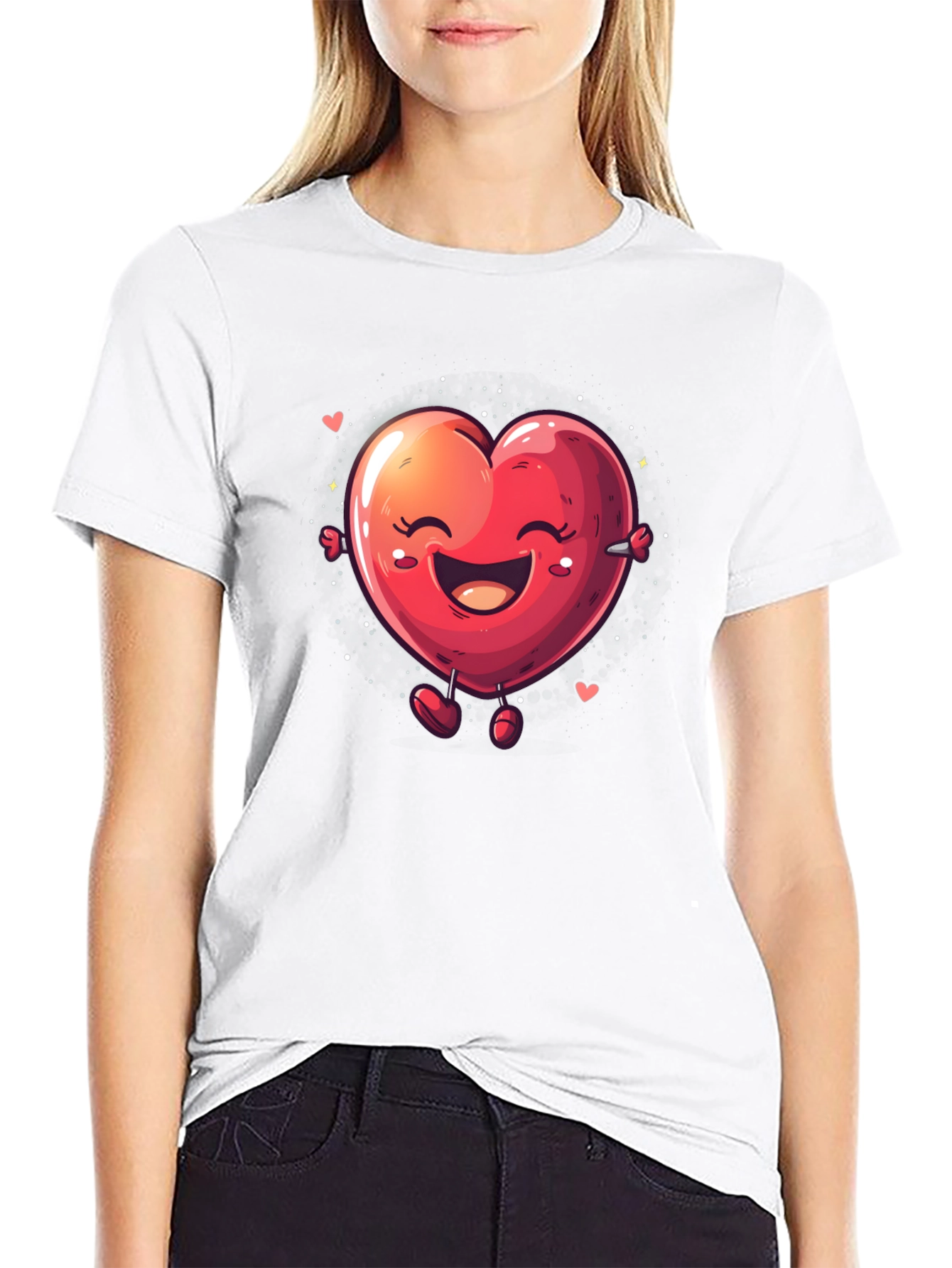 Heart Character Black T-Shirt