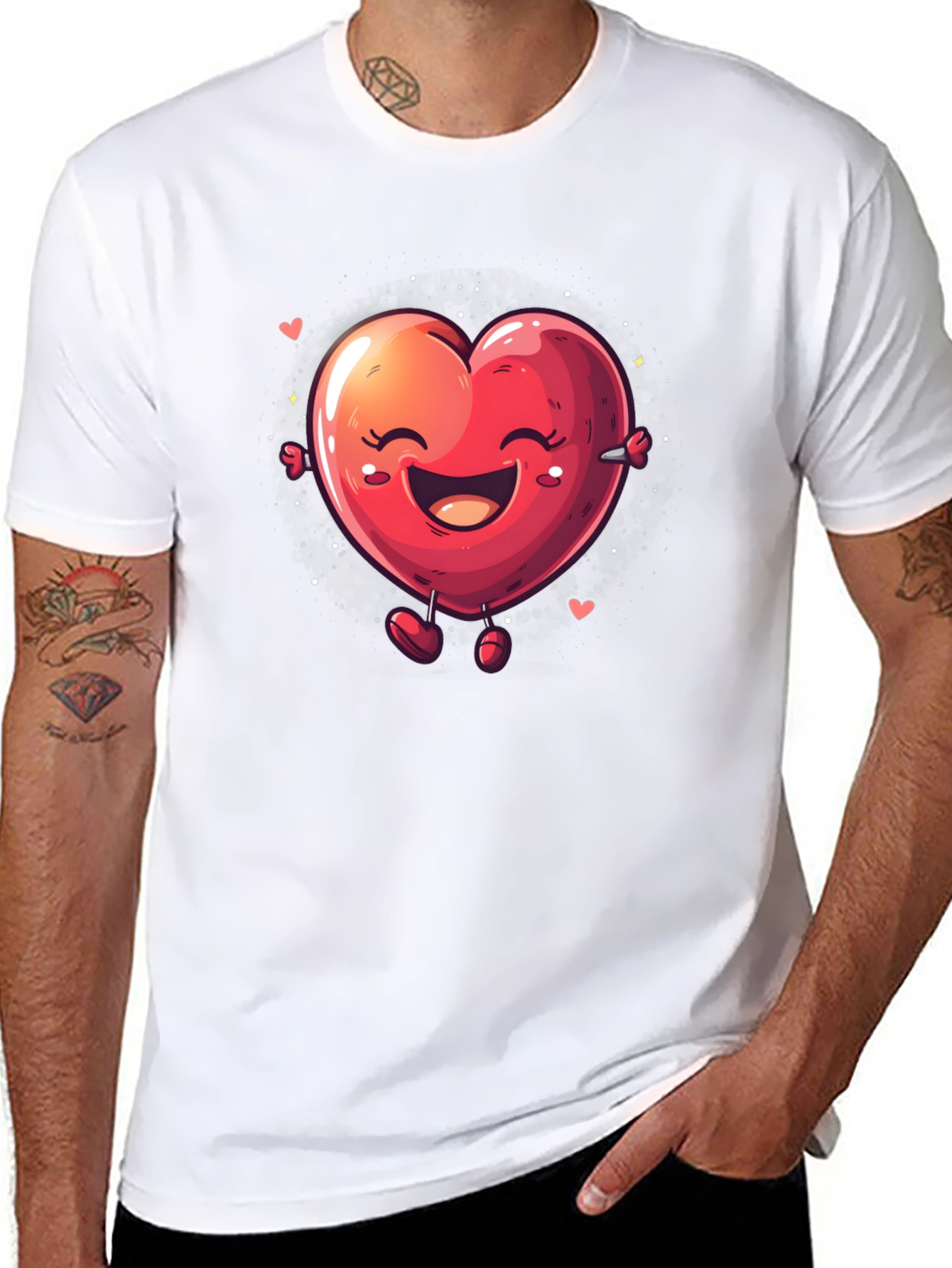 Heart Character Black T-Shirt