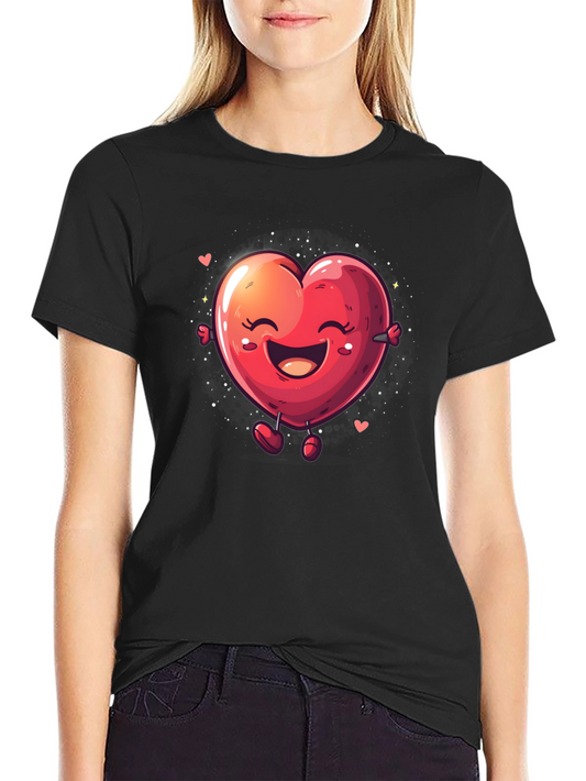 Heart Character Black T-Shirt