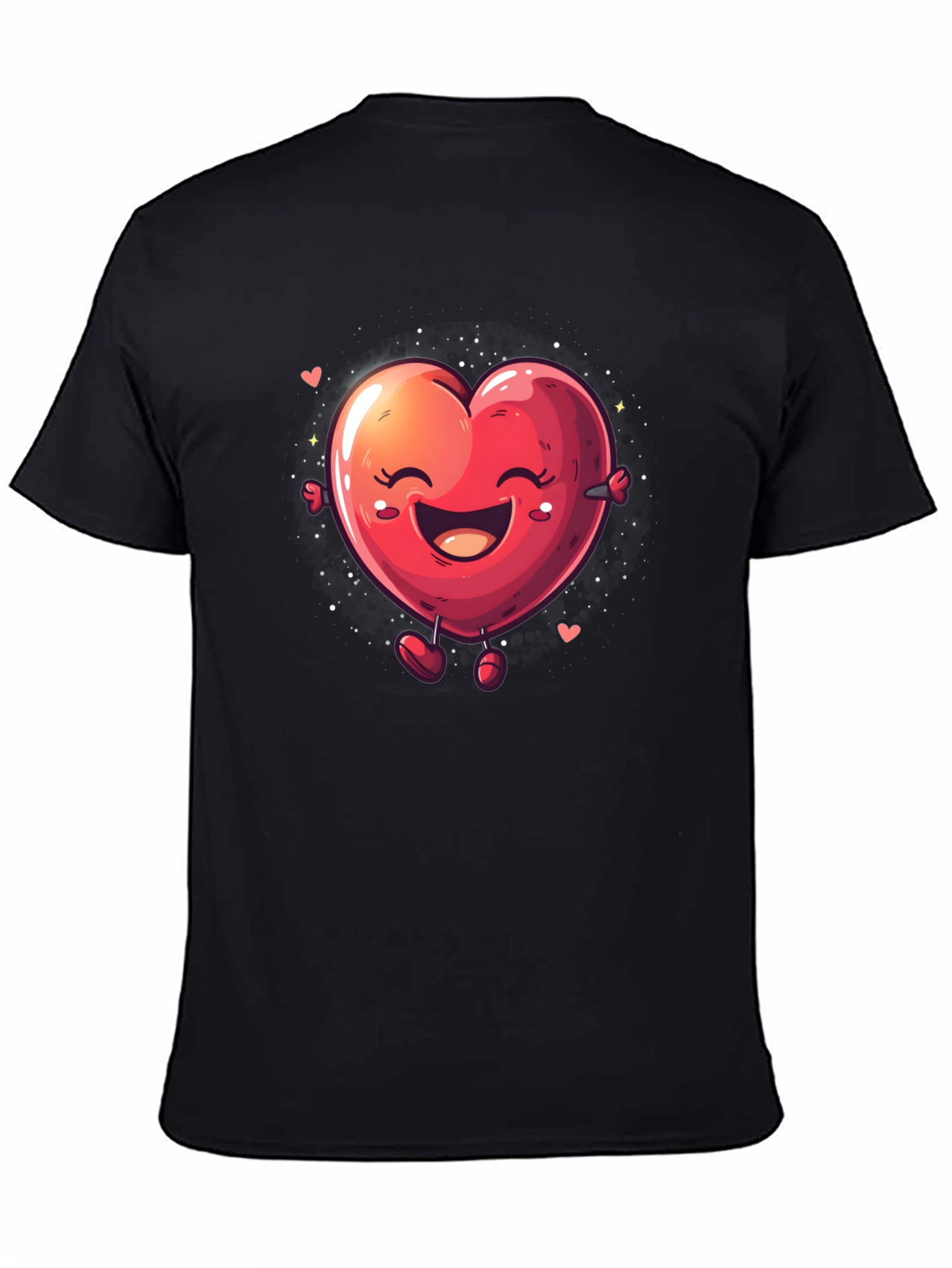 Heart Character Black T-Shirt