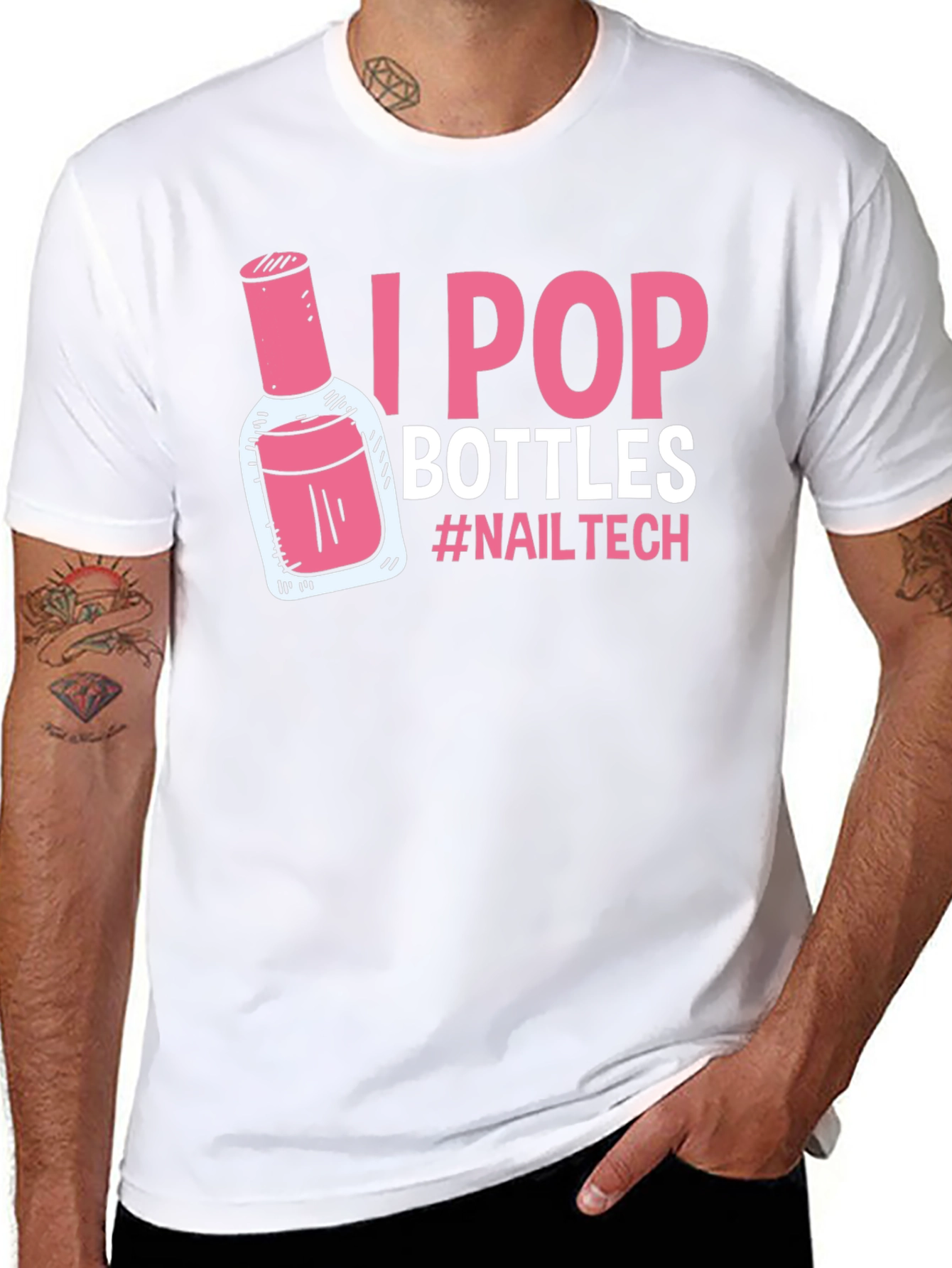 I Pop Bottles Nail Tech T-Shirt