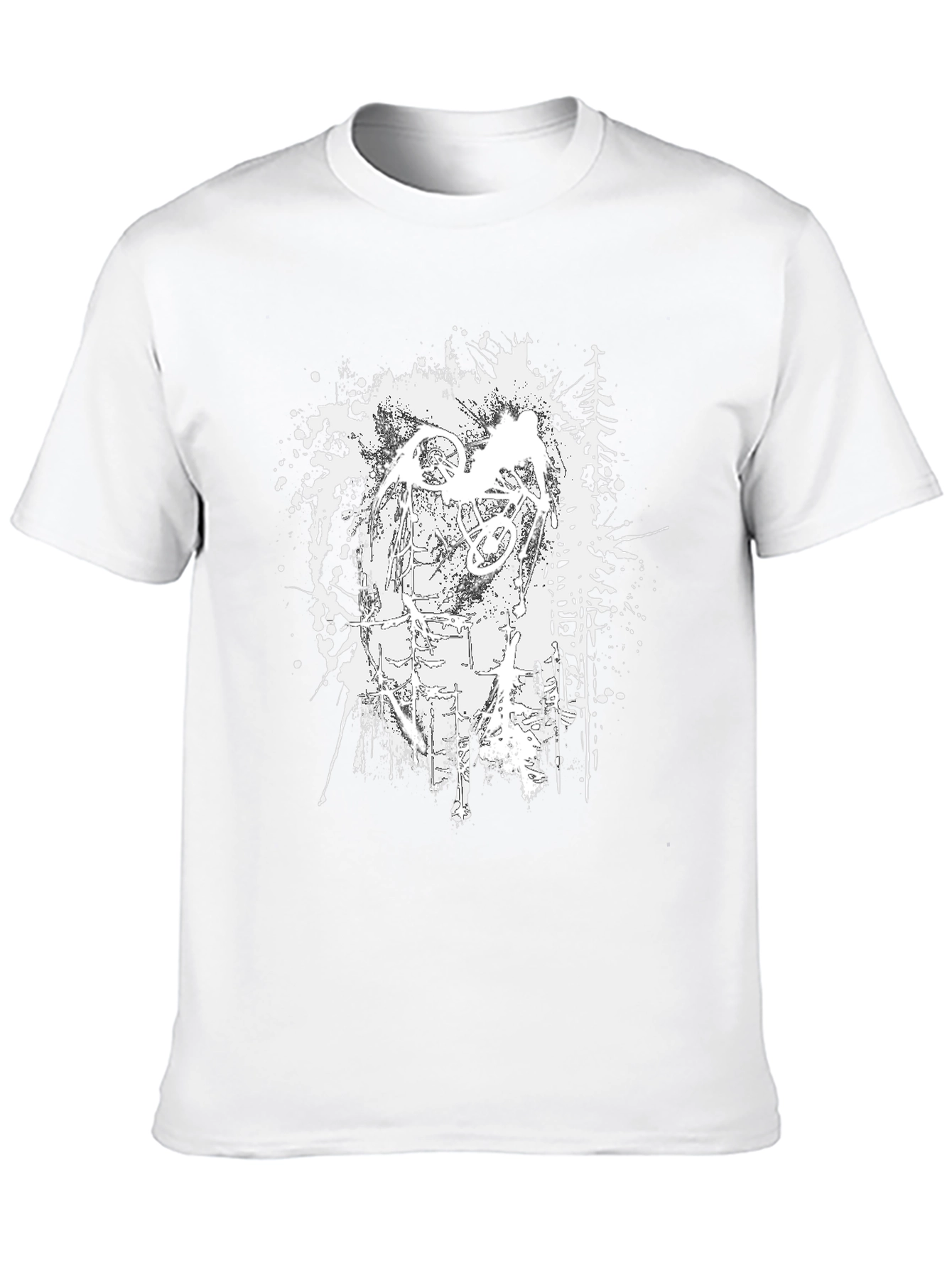 Mens Black Graphic Tee - Abstract Ink Design