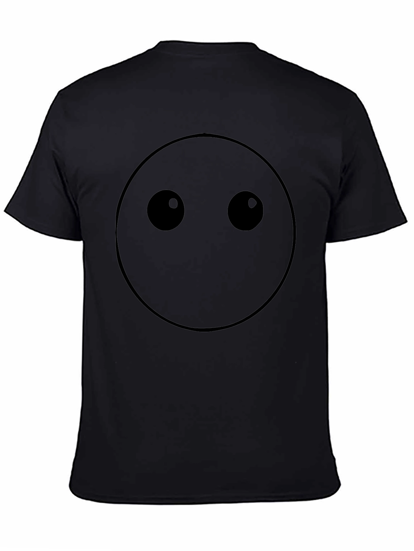 Minimalist Black Graphic Tee - Emoticon Style