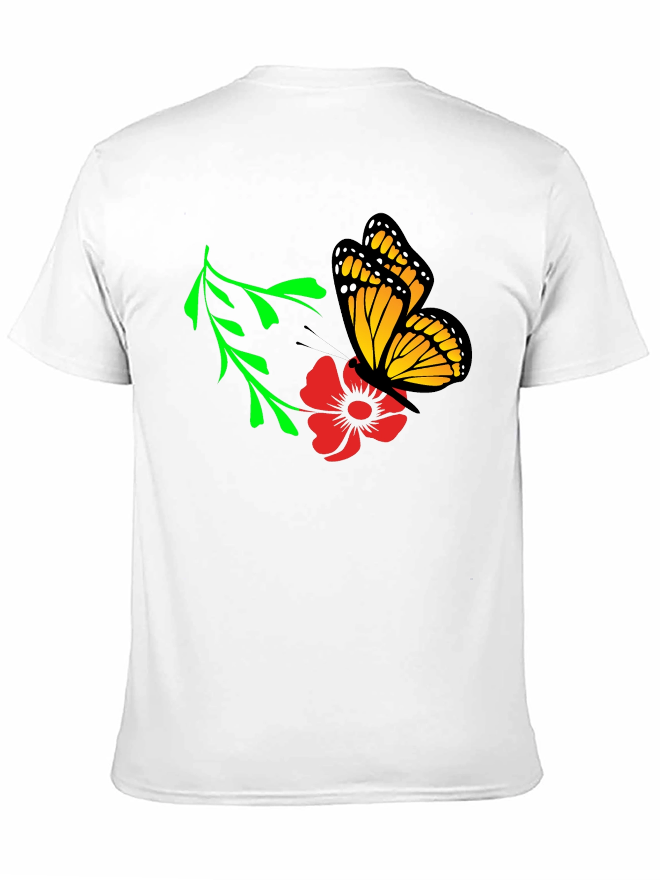 Butterfly on Flower Graphic Tee - Soft Cotton