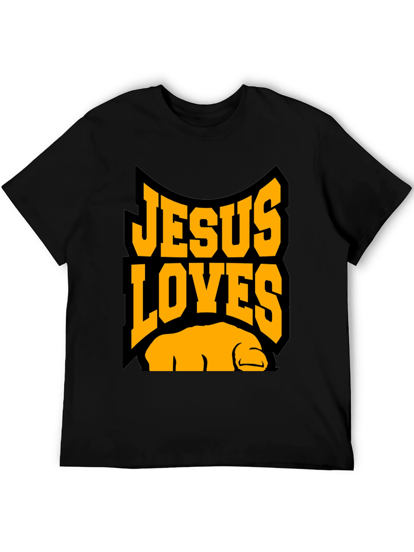 Jesus Loves You Black Graphic Tee