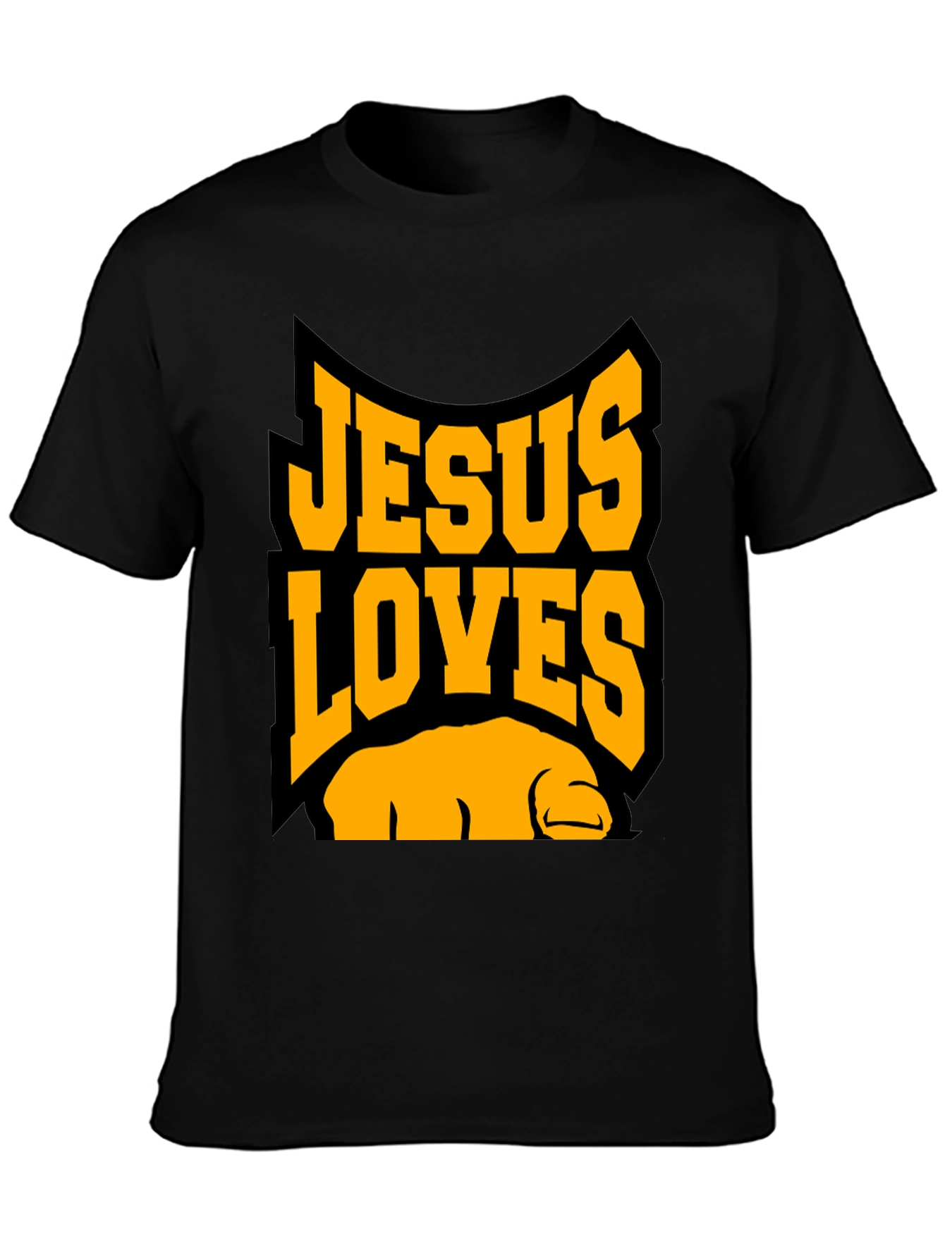 Jesus Loves You Black Graphic Tee