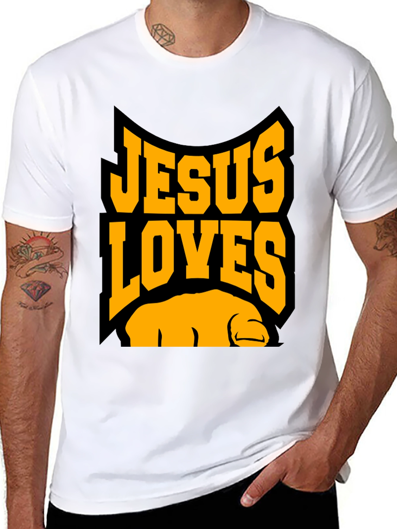 Jesus Loves You Black Graphic Tee