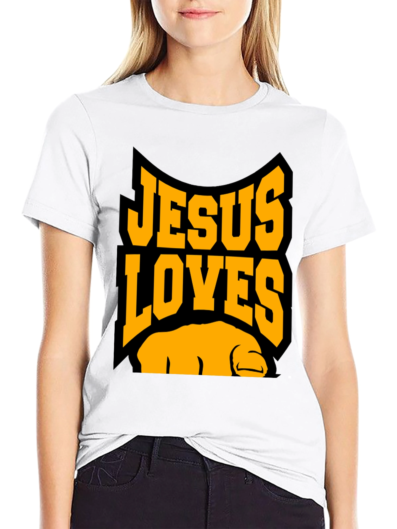Jesus Loves You Black Graphic Tee