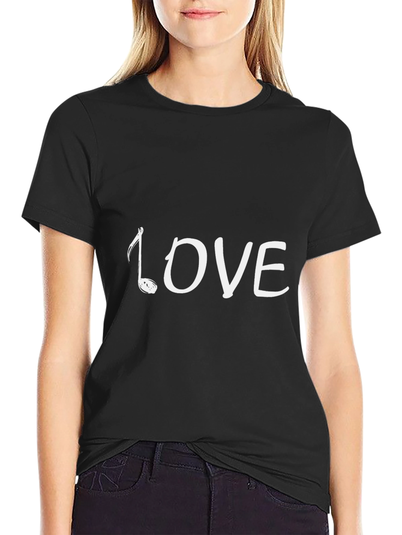 Love Music Note Black T-Shirt