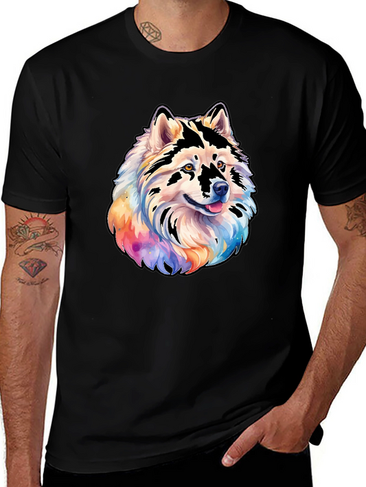 Dog Head Graphic Tee - Colorful Pet Lover Shirt