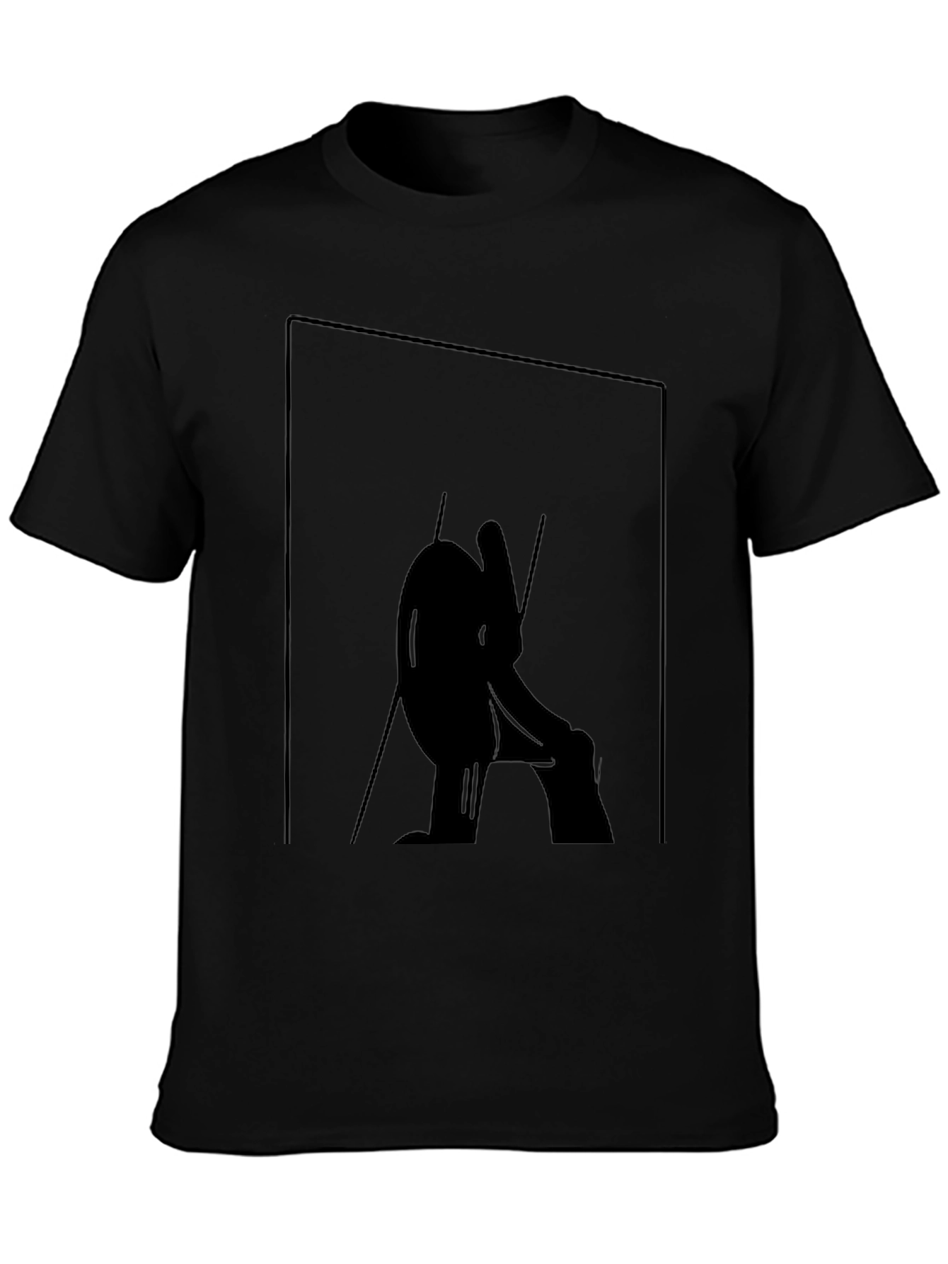 Abstract Silhouette Graphic Tee - Black