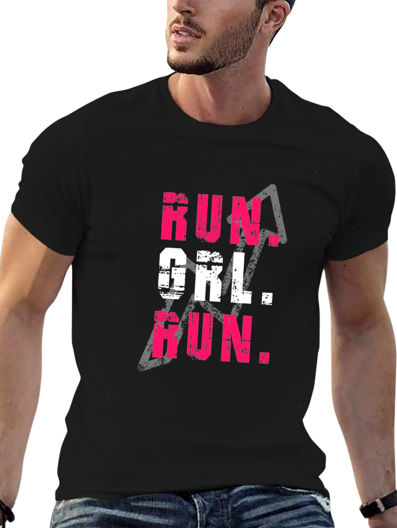 Run Girl Run Graphic Tee - Black T-Shirt