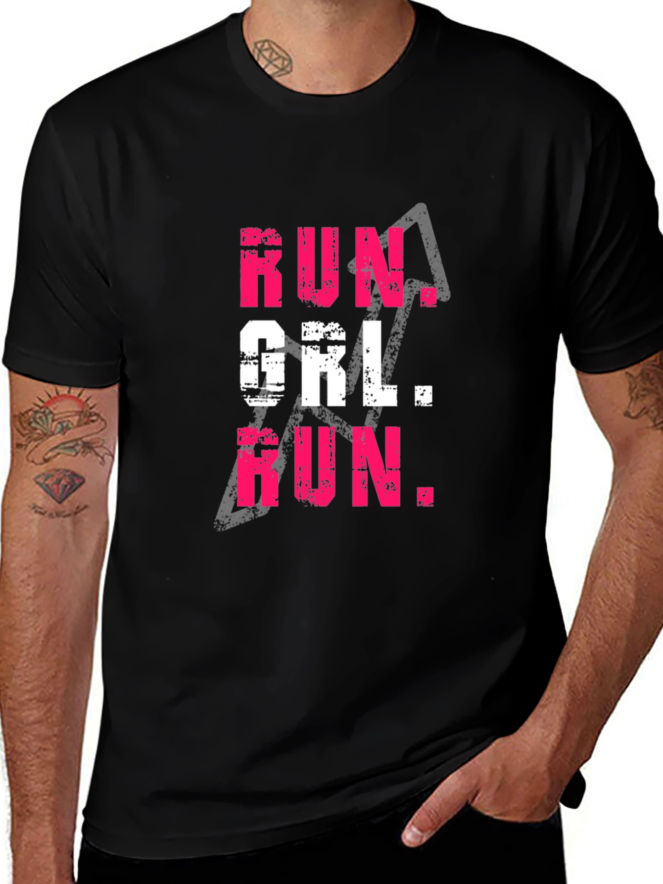 Run Girl Run Graphic Tee - Black T-Shirt