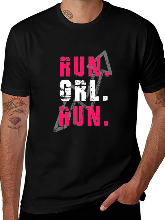 Run Girl Run Graphic Tee - Black T-Shirt