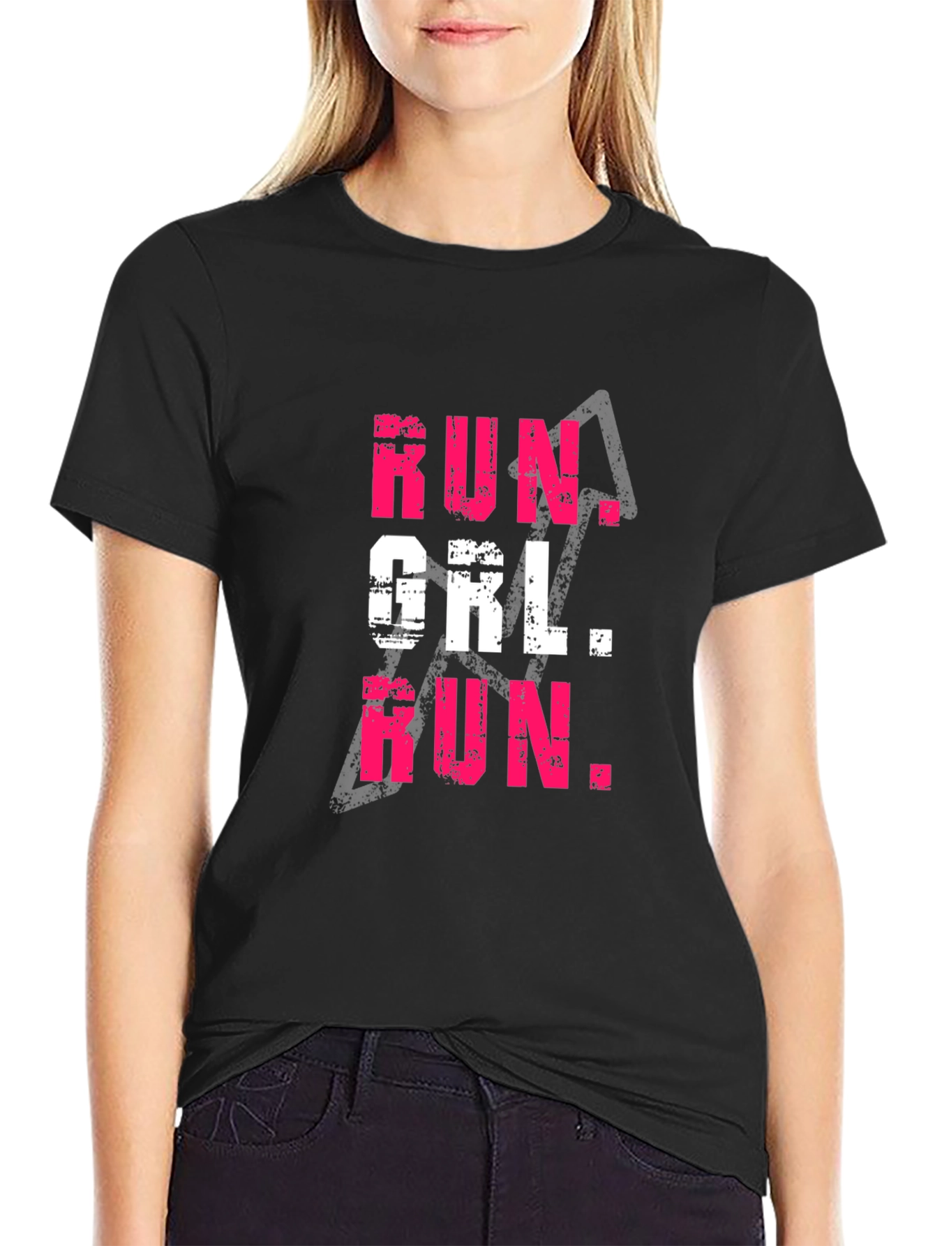 Run Girl Run Graphic Tee - Black T-Shirt