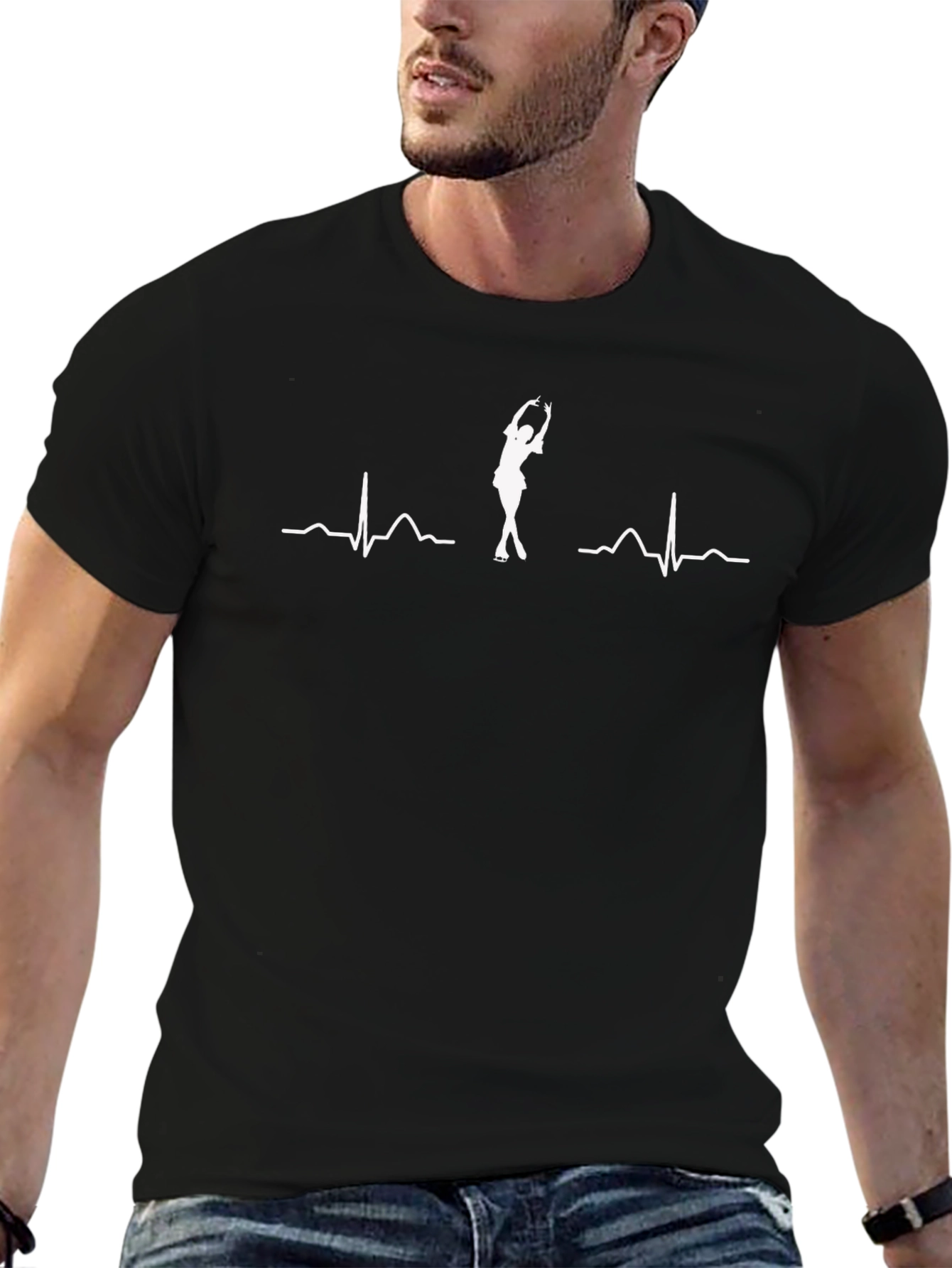 Heartbeat Ice Skating T-Shirt - Black