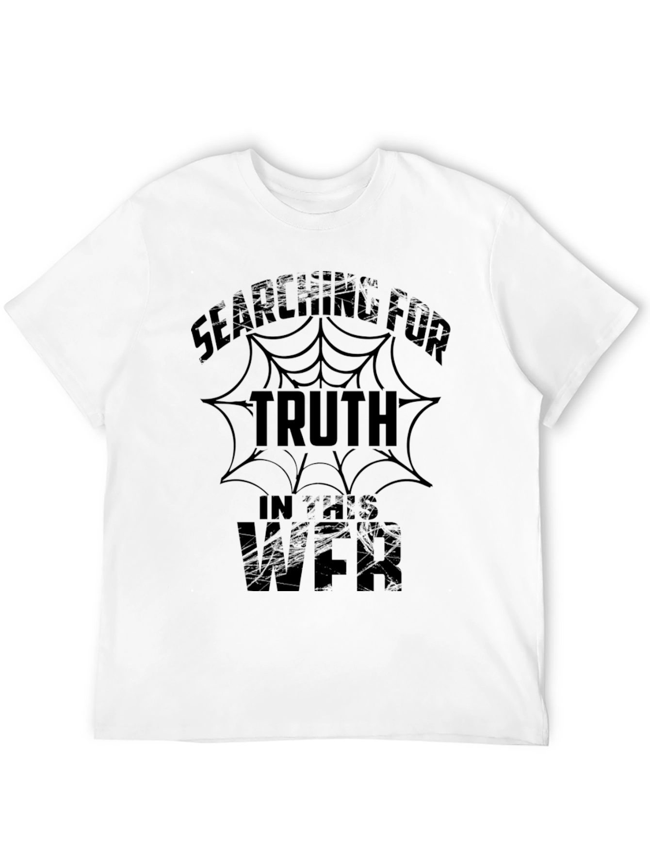 Searching For Truth Mens Black Graphic T-Shirt