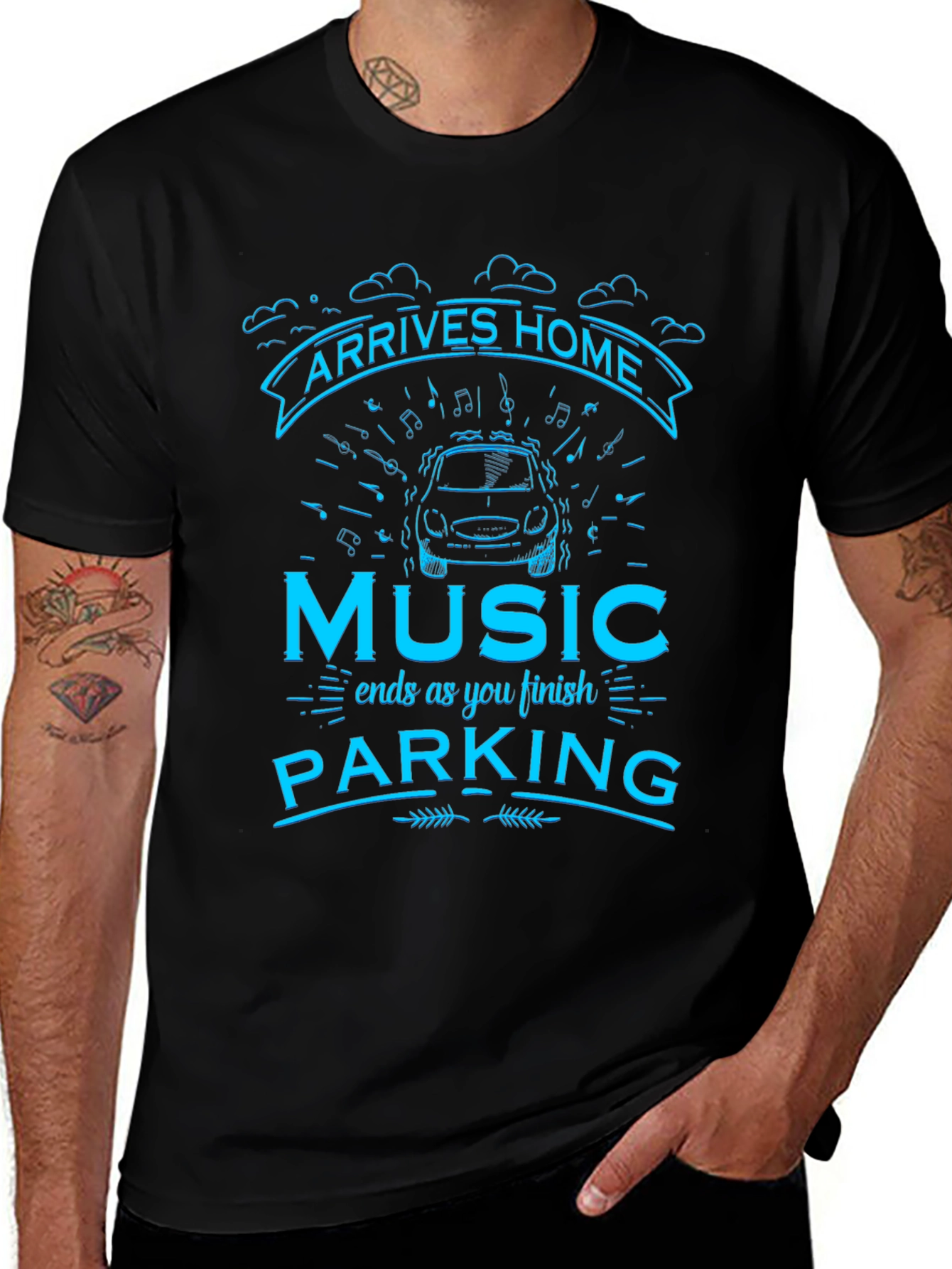 Arrives Home Music Parking T-Shirt
