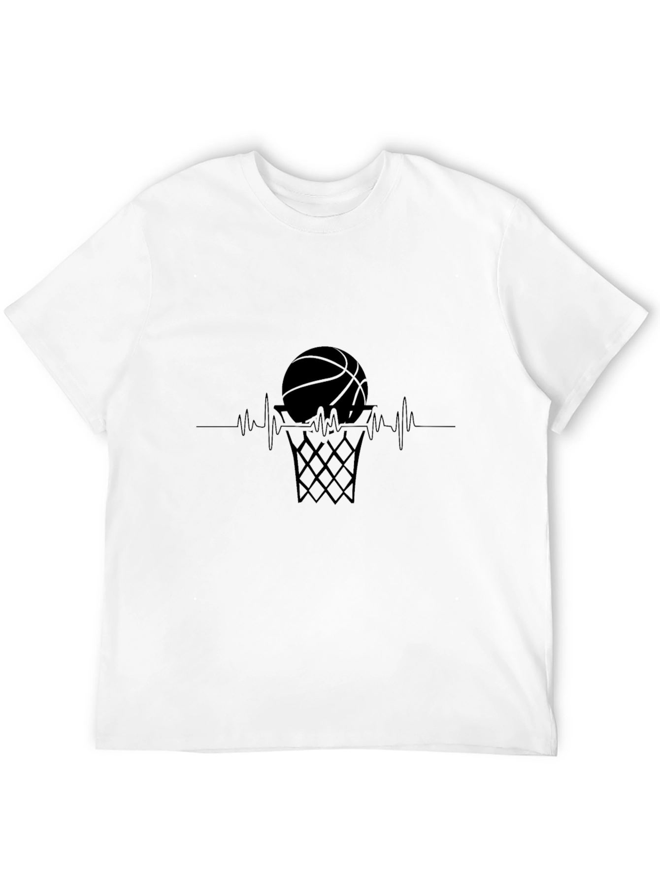 Basketball Heartbeat Tee - Stylish Graphic T-Shirt