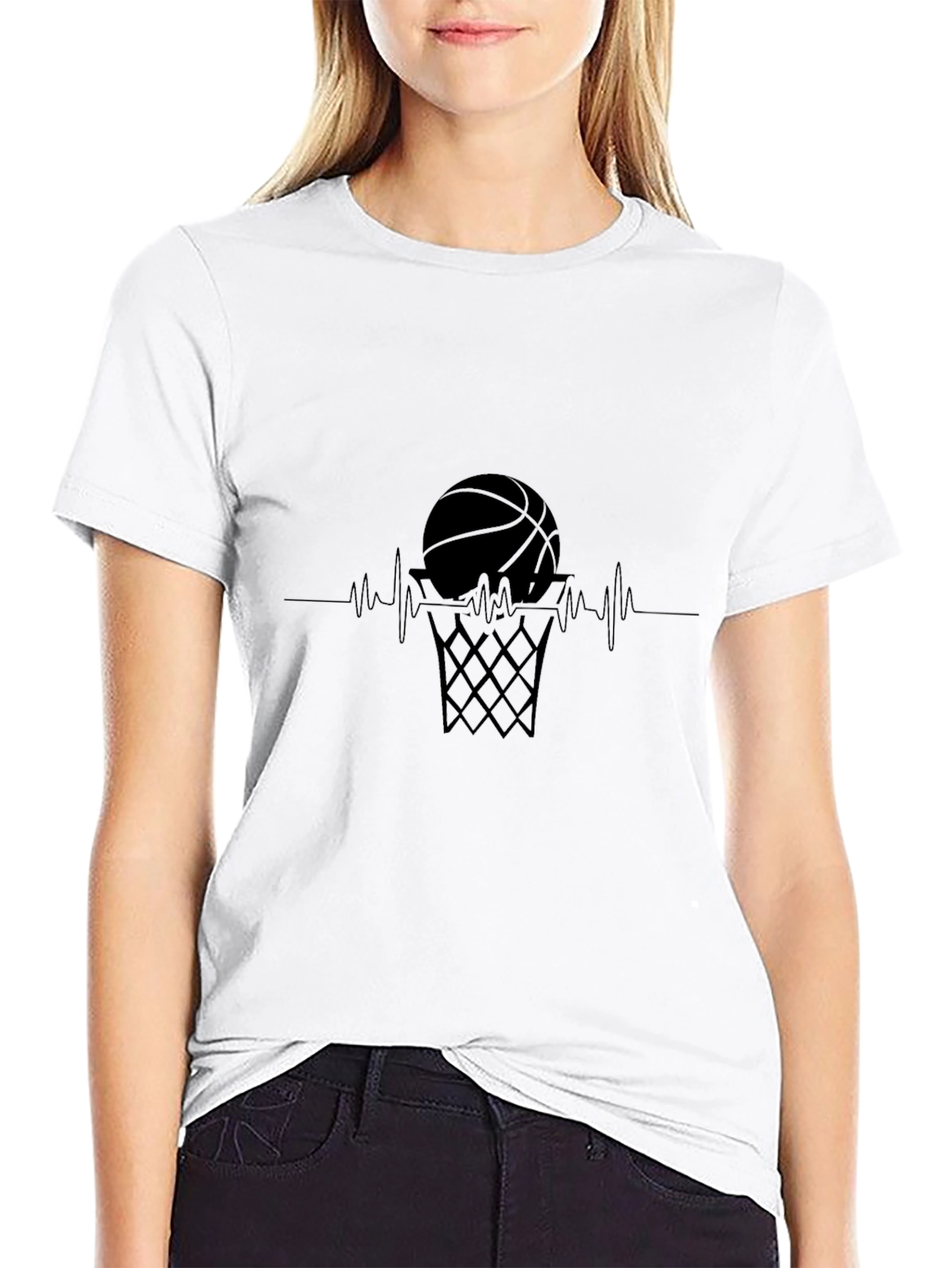 Basketball Heartbeat Tee - Stylish Graphic T-Shirt