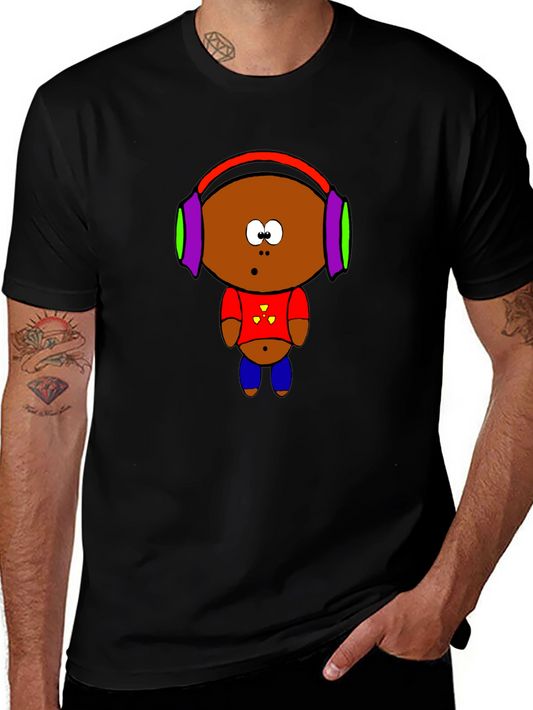 Cartoon Character Graphic T-Shirt - Black