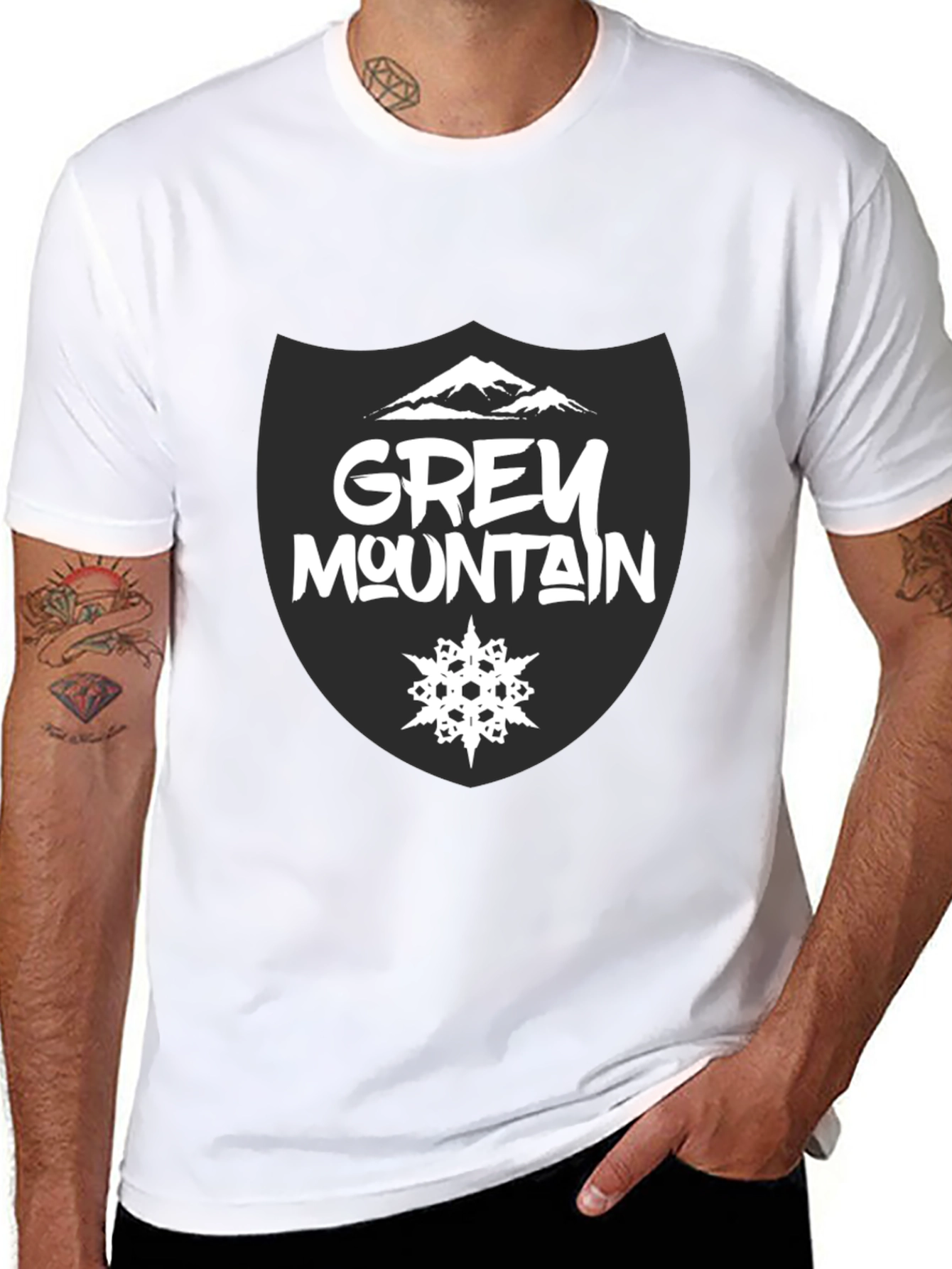 Grey Mountain Graphic Tee - Stylish Cotton T-Shirt
