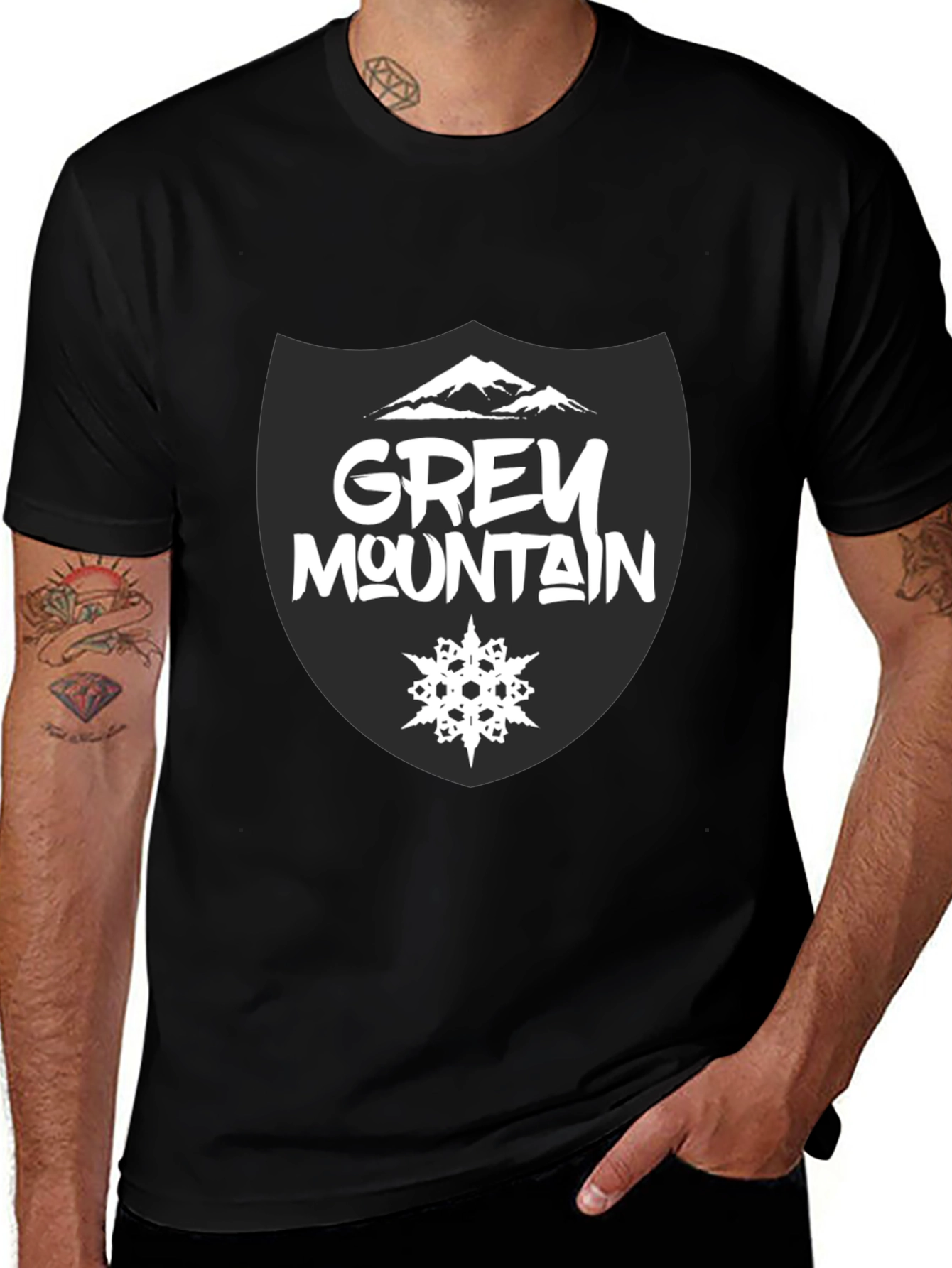 Grey Mountain Graphic Tee - Stylish Cotton T-Shirt