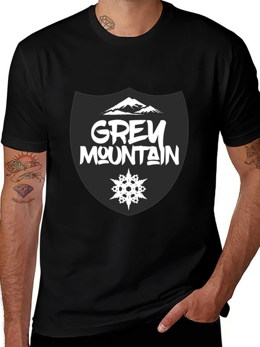 Grey Mountain Graphic Tee - Stylish Cotton T-Shirt