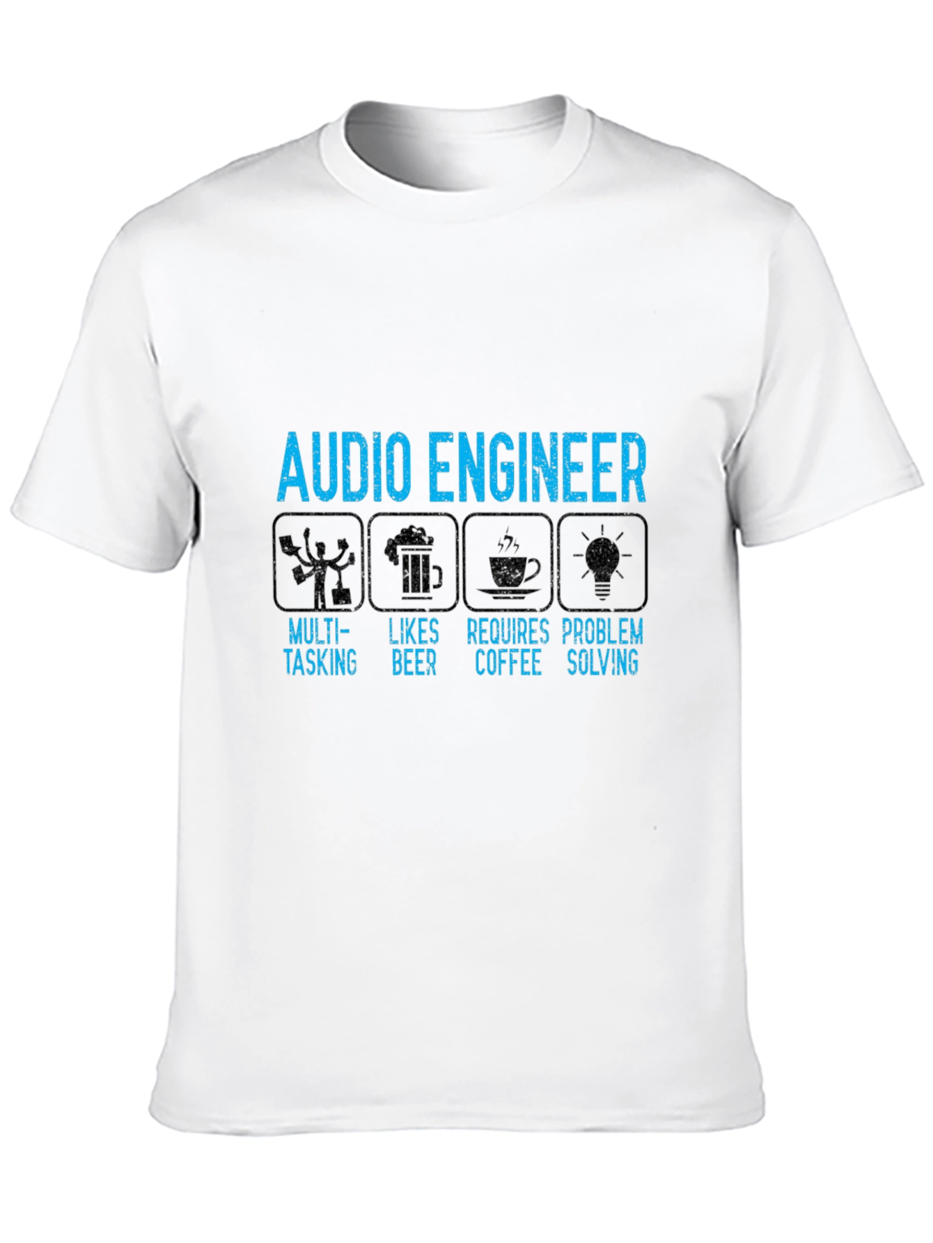 Audio Engineer T-Shirt: Multi-Tasking Beer Coffee Problem Solving