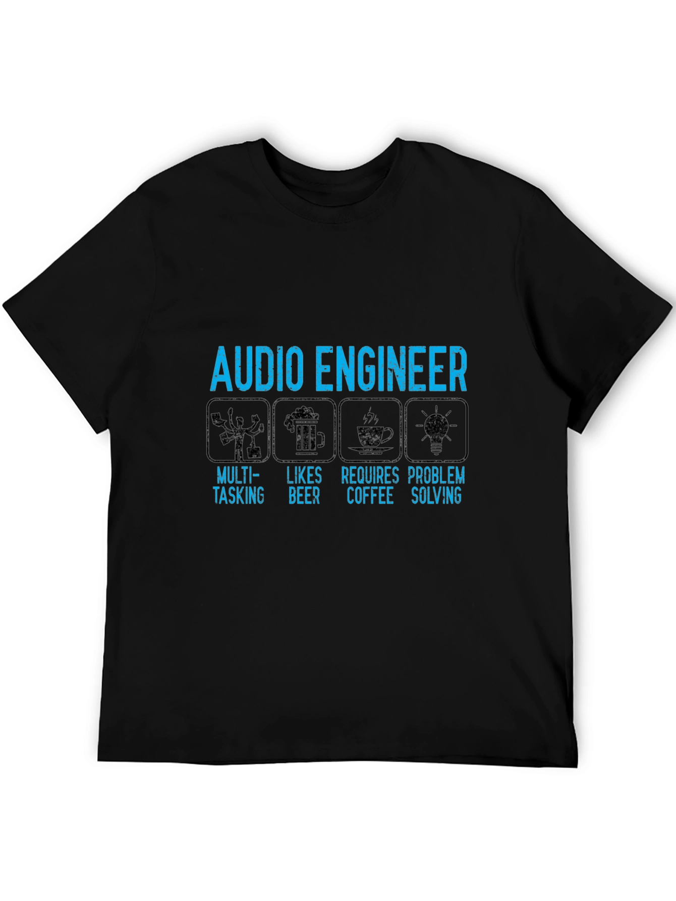 Audio Engineer T-Shirt: Multi-Tasking Beer Coffee Problem Solving