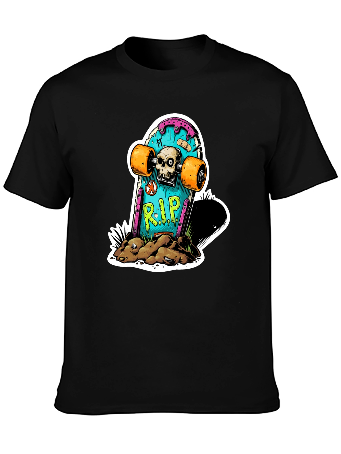 Skateboard Tombstone Graphic Tee - Death Rider
