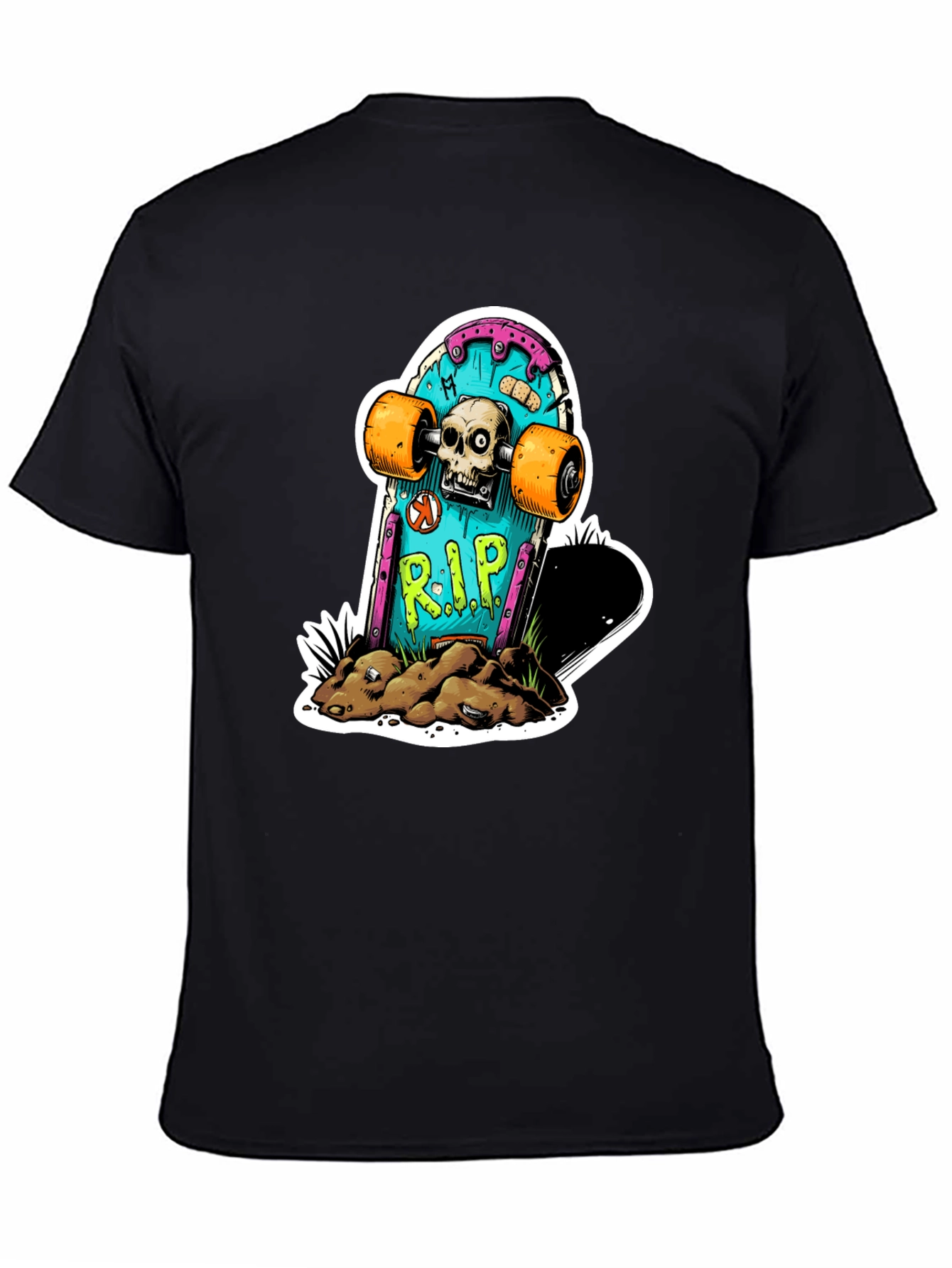 Skateboard Tombstone Graphic Tee - Death Rider