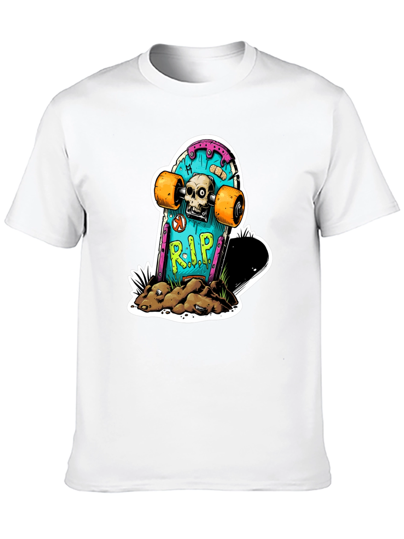 Skateboard Tombstone Graphic Tee - Death Rider