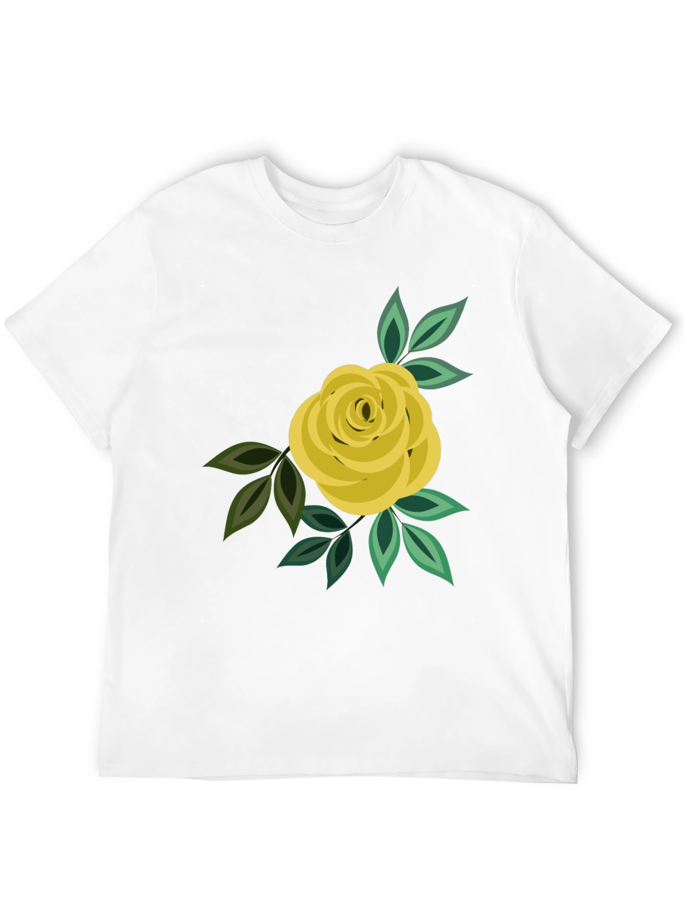 Floral Rose Graphic Tee - Black Cotton Casual