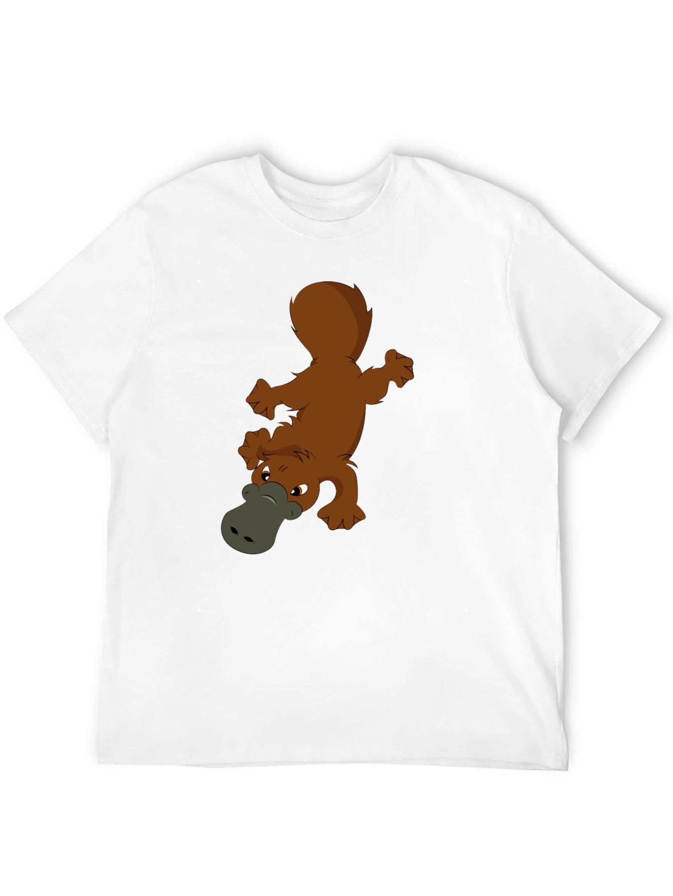 Cartoon Platypus Graphic Black T-Shirt