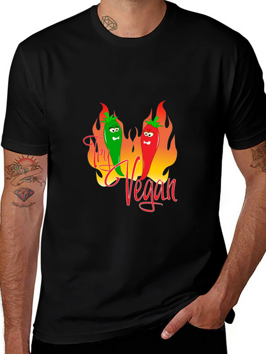 Try Vegan Graphic Tee - Black T-Shirt