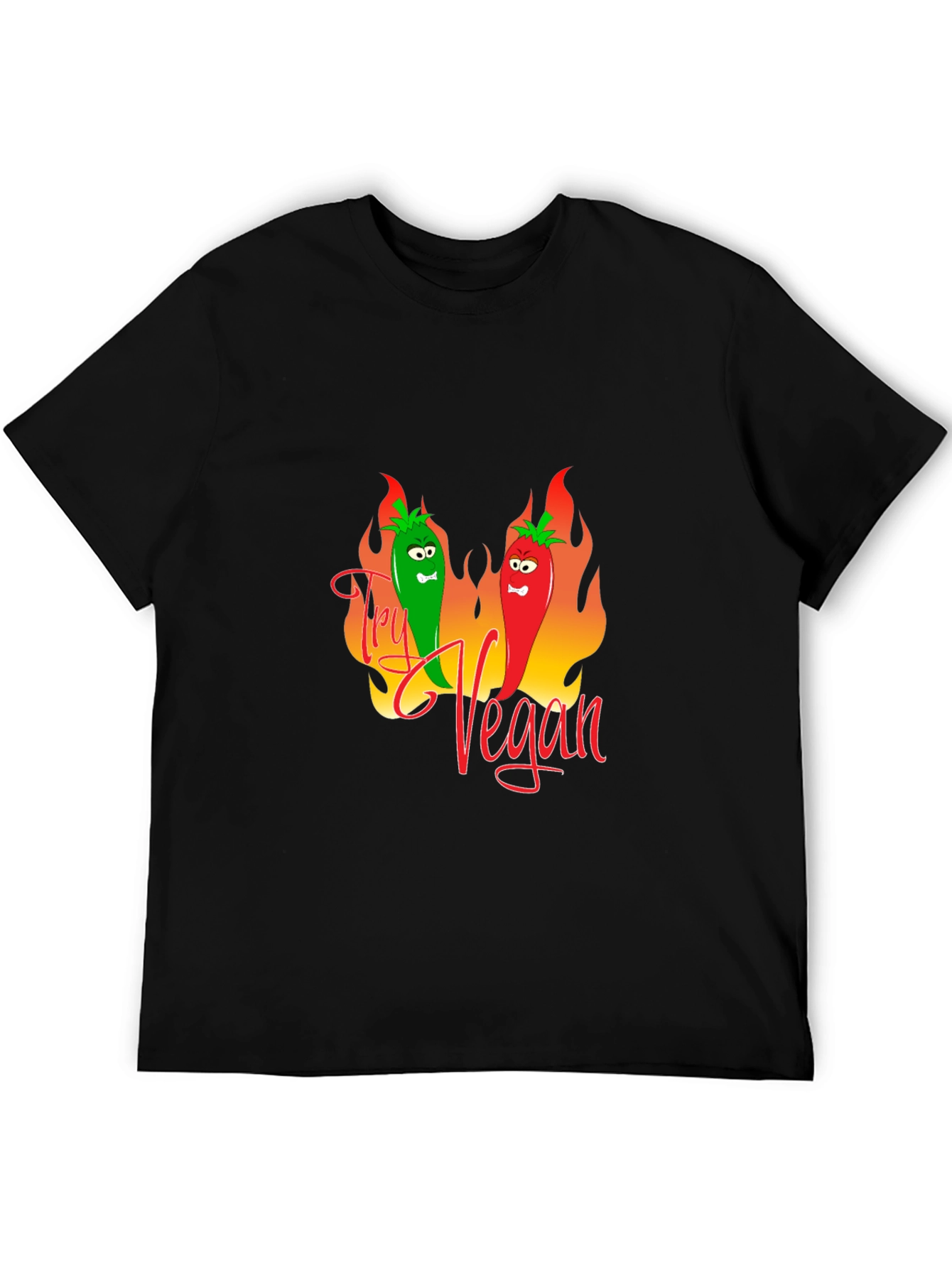 Try Vegan Graphic Tee - Black T-Shirt
