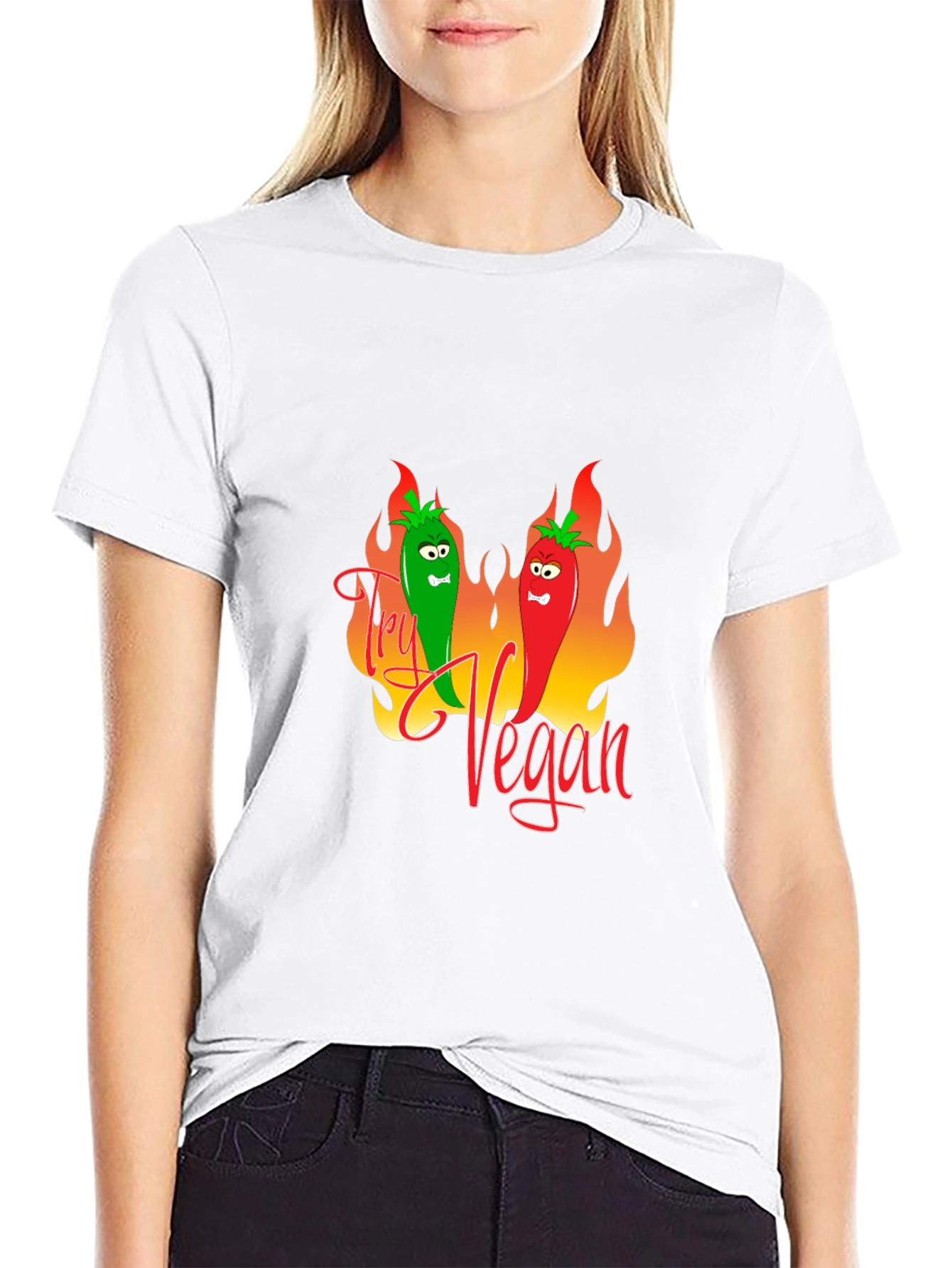 Try Vegan Graphic Tee - Black T-Shirt