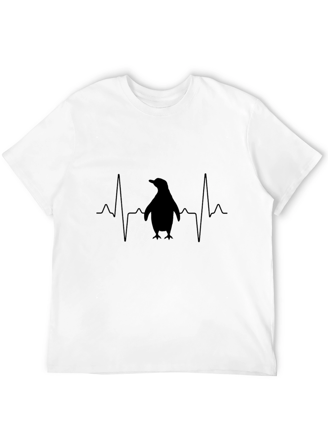 Penguin Heartbeat Graphic Tee - Black