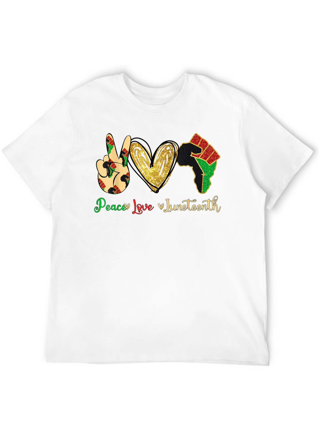 Juneteenth Peace Love Fist T-Shirt