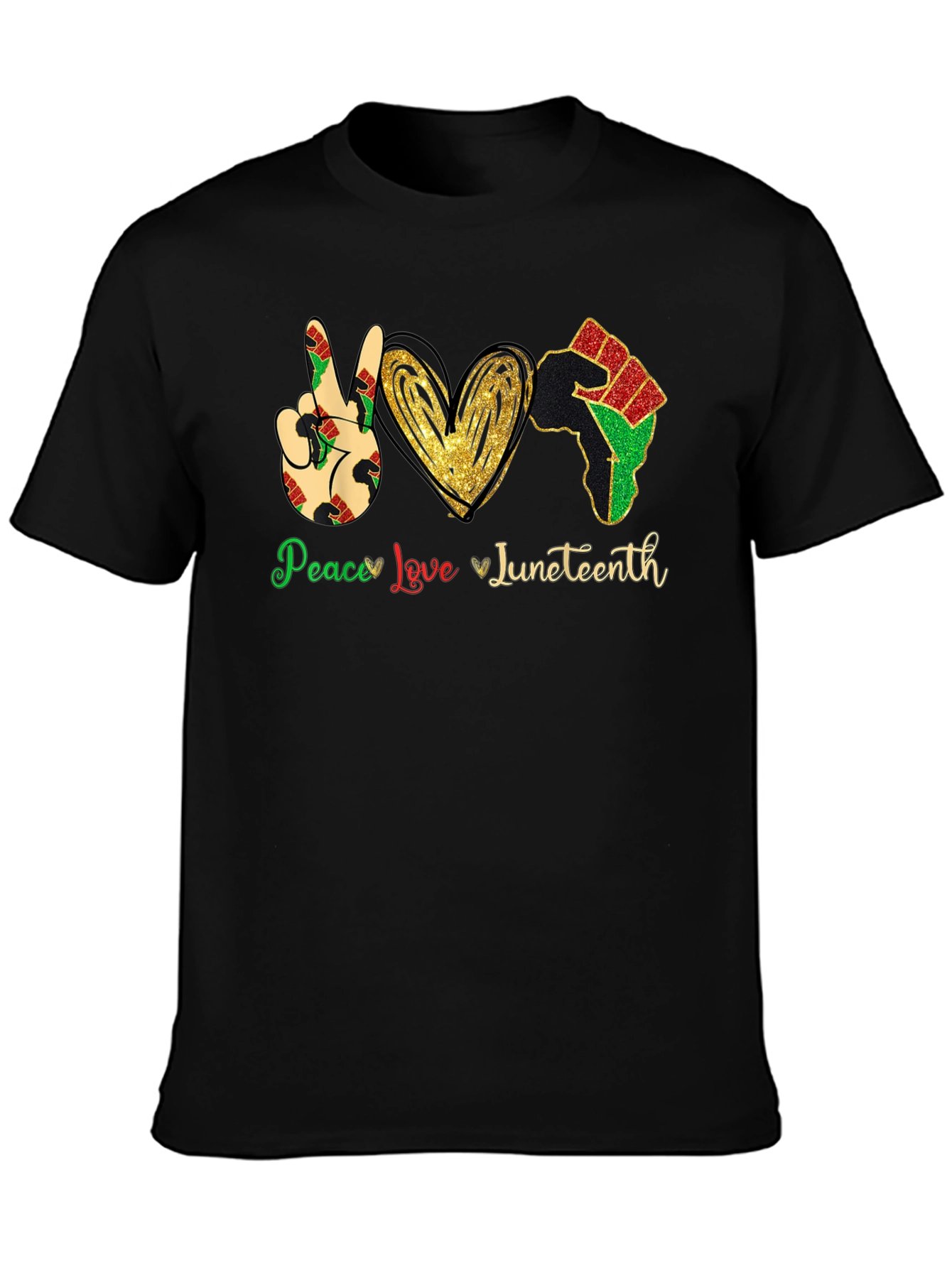 Juneteenth Peace Love Fist T-Shirt