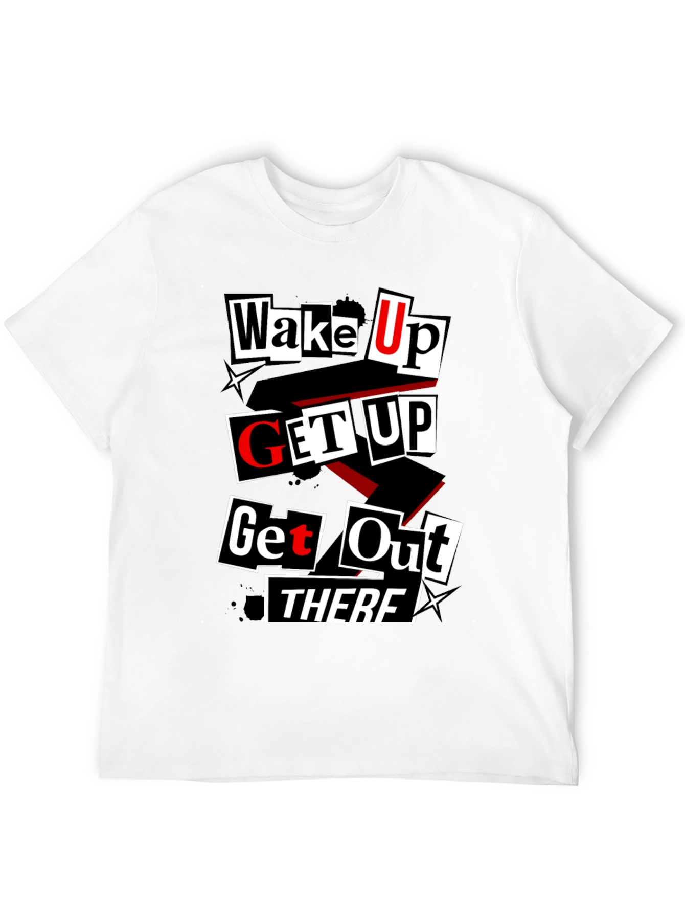 Wake Up Get Up T-Shirt - Black Graphic Tee