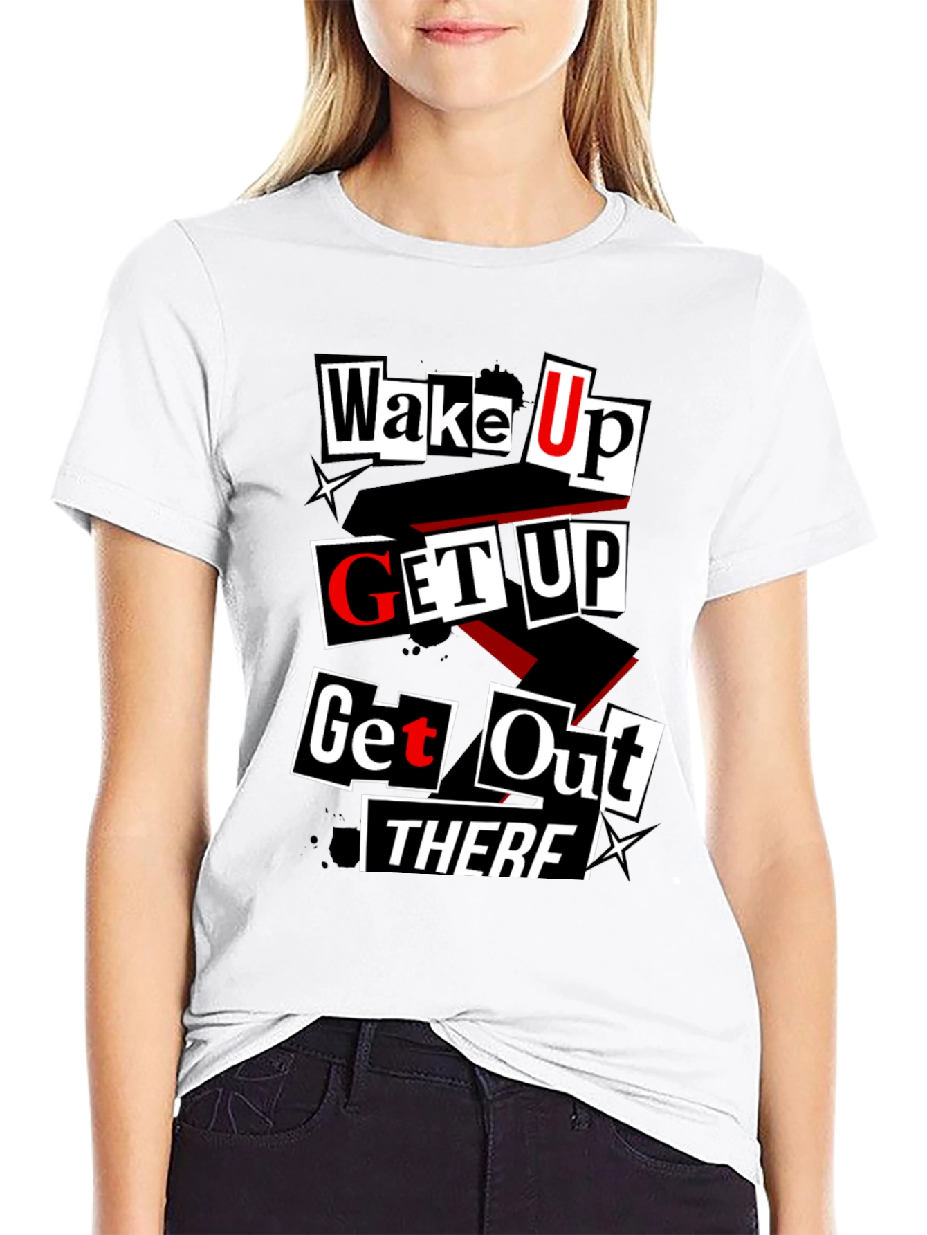 Wake Up Get Up T-Shirt - Black Graphic Tee